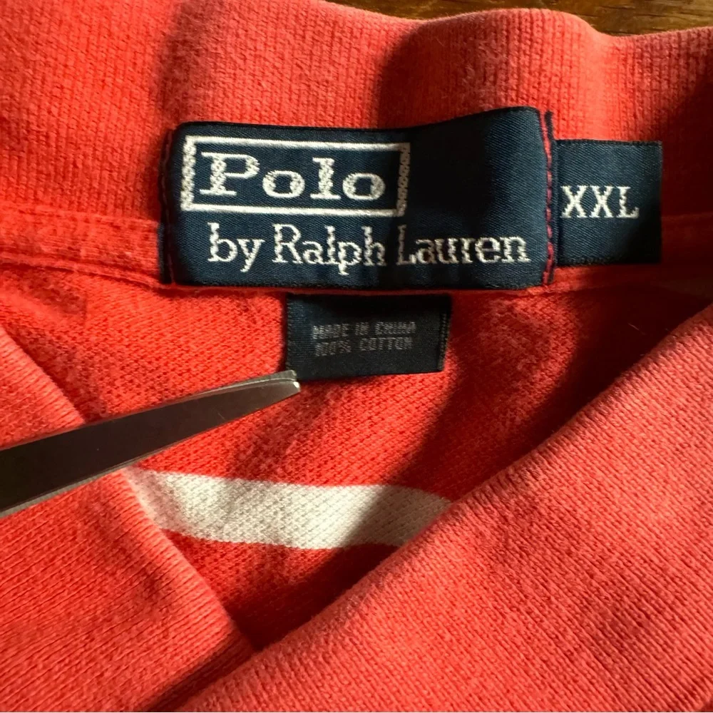 Polo Ralph Lauren men’s XXL coral/white striped‎ shirt